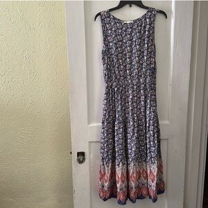 BeachLunchLounge Boho Lightweight Blue Floral Paisley Multicolored Maxi Dress